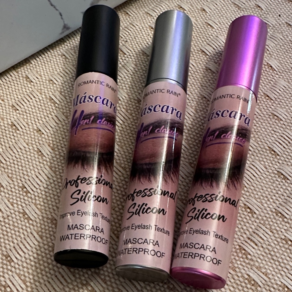 Waterproof Mascara Set - Black, Silver, Pink